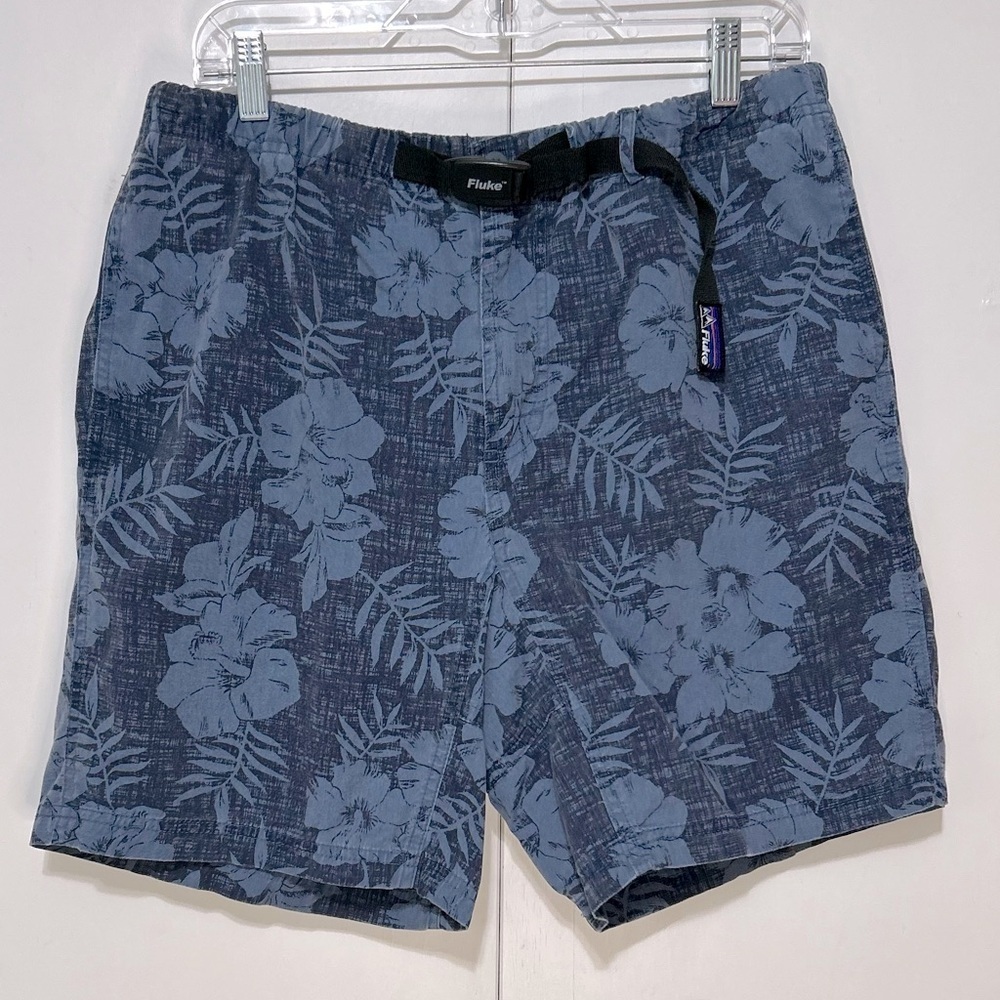 Fluke Men Hibiscus Outdoor Boardshorts Adjustable Clasp Drawstring Belt Size XL